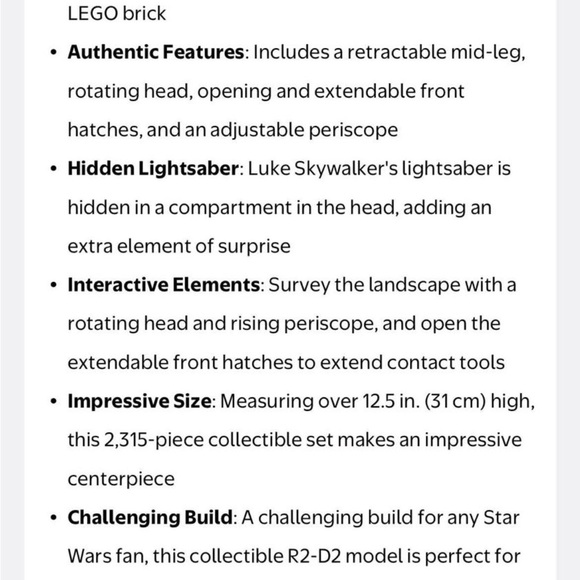 LEGO Star Wars R2-D2 Set- 75308- New In Box - Picture 9 of 9